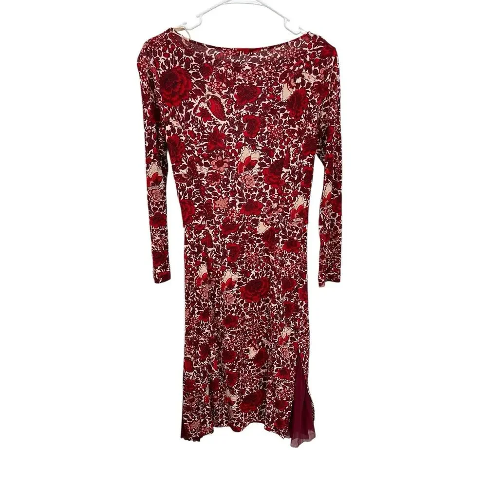 Tory Burch Ria Floral Butterfly Dress Side Hem Pleats Size XS